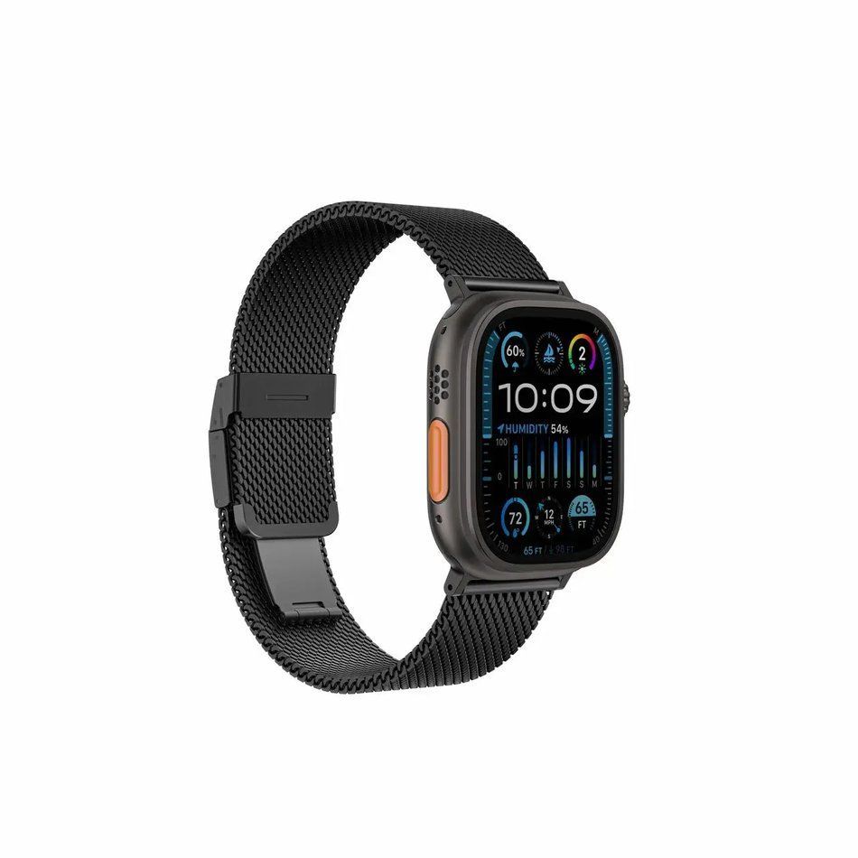 Ремешок для Apple Watch 42/44/45/46/49mm AmazingThing Premium Metal Band (Black) (TSL46BK)