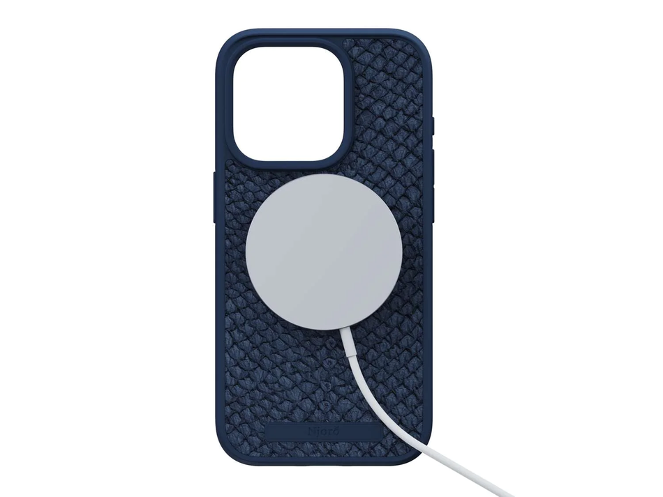 Чохол для iPhone 15 Pro Njord Salmon Leather MagSafe Case Blue (NA53SL01)