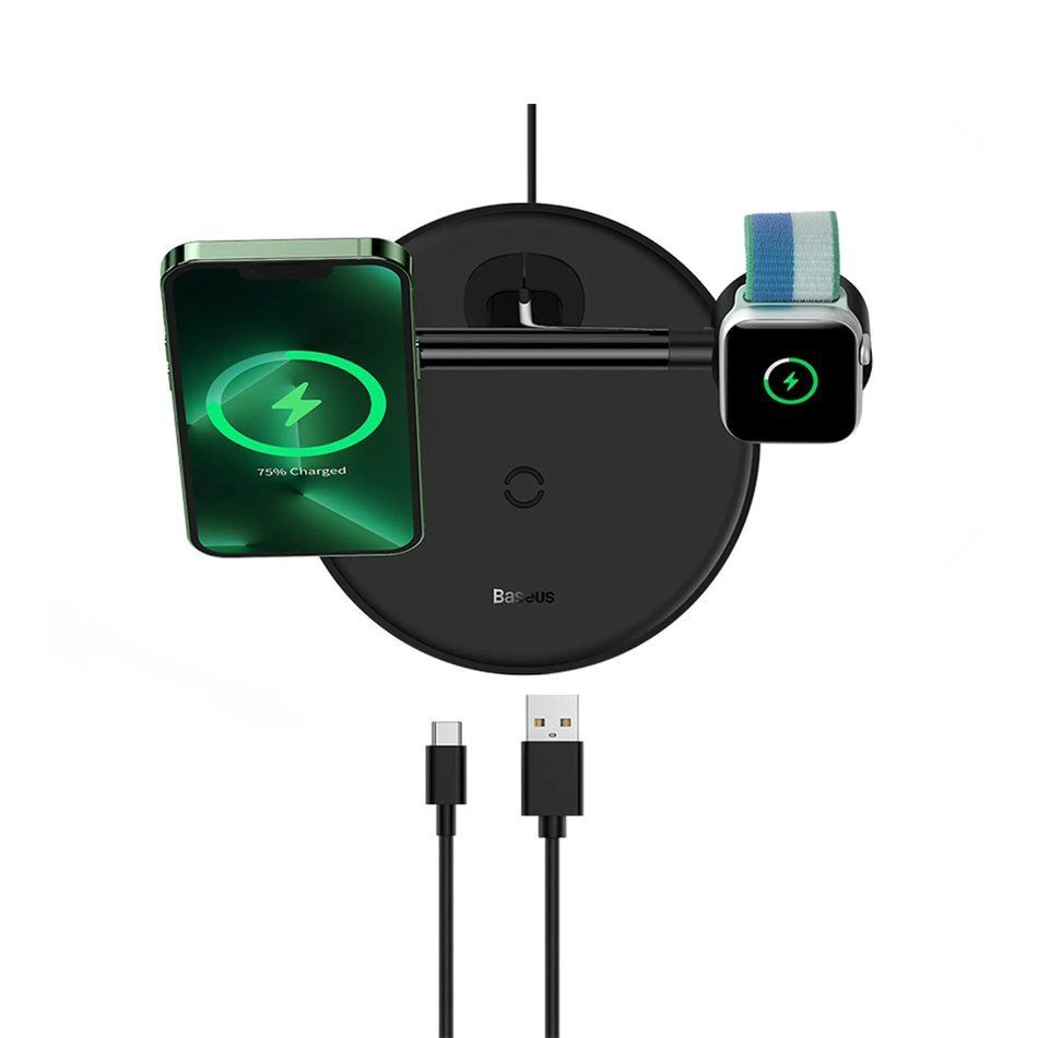БЗУ Baseus Swan Magnetic 3 in 1 20W (Black) (WXTE000101)
