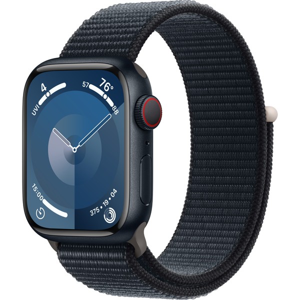 Apple Watch Series 9 GPS + Cellular 41mm Midnight Alu. Case w. Midnight Sport Loop (MRHU3)