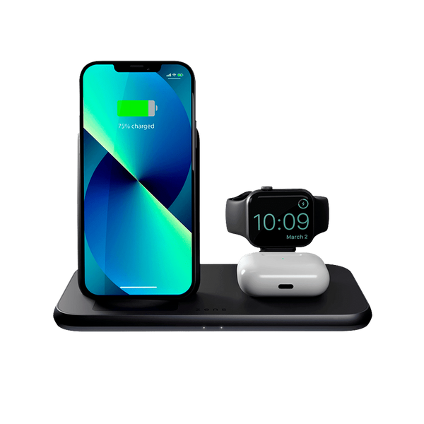 БЗП Zens Stand + Watch 4 in 1 Aluminium Wireless Charger Black with 45W USB-C PD Wall Charger (ZEDC15B/00)