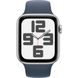 Apple Watch SE 2 44mm Silver Aluminum Case with Storm Blue Sport Band S/M (MREC3)