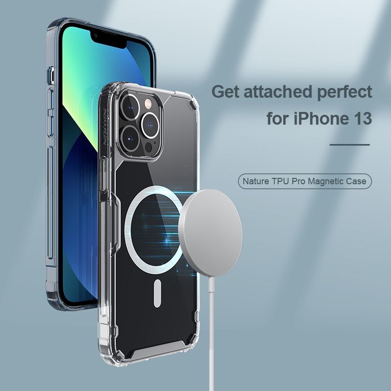 Чохол для iPhone 13 Pro Max Nillkin Nature Pro Magnetic Series (Transparent-Blue)