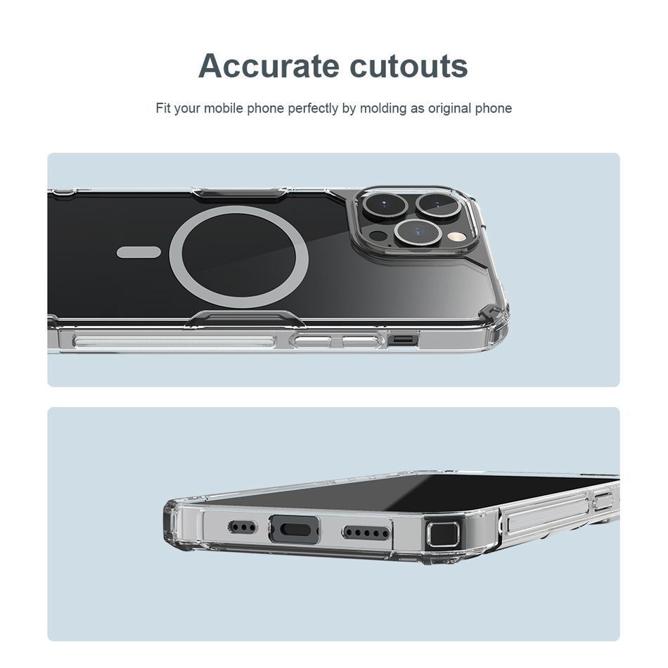 Чохол для iPhone 13 Pro Max Nillkin Nature Pro Magnetic Series (Transparent-Blue)