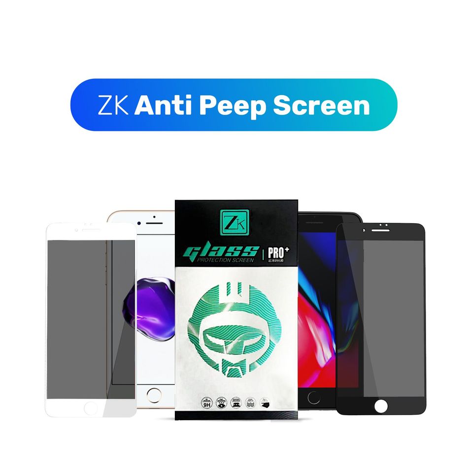 Защитное стекло ZK для iPhone 7+/8+ 2.5D Anti Peep Screen 0.26mm ( Black )