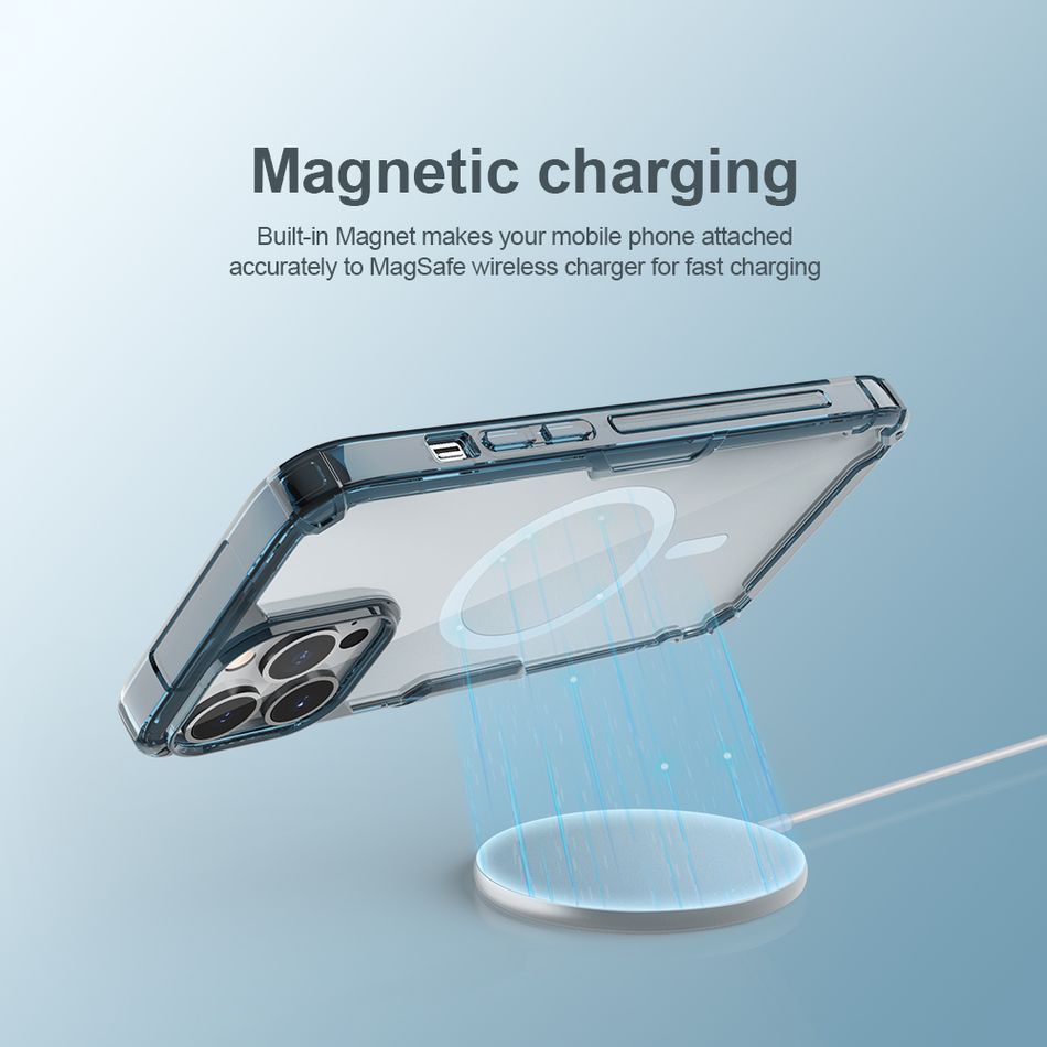 Чохол для iPhone 13 Pro Max Nillkin Nature Pro Magnetic Series (Transparent-Blue)