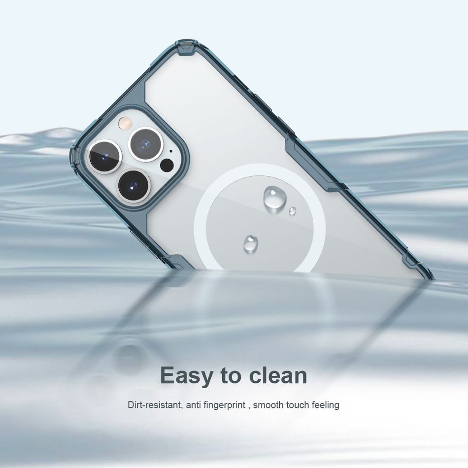 Чохол для iPhone 13 Pro Max Nillkin Nature Pro Magnetic Series (Transparent-Blue)