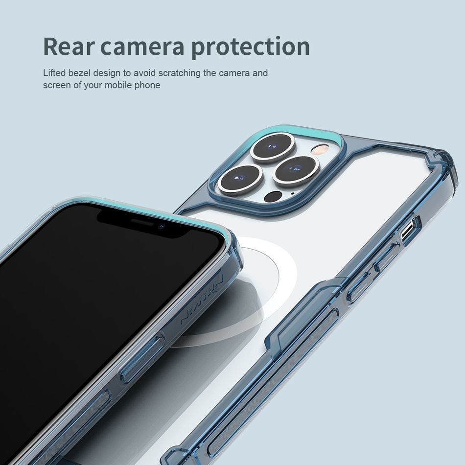 Чохол для iPhone 13 Pro Max Nillkin Nature Pro Magnetic Series (Transparent-Blue)