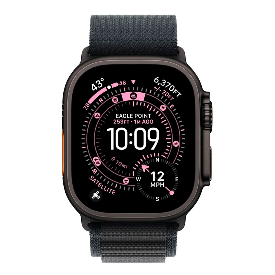 Apple Watch Ultra 3 GPS + Cellular 49mm Black Tit. Case w. Black Alpine Loop - Small (MF0Q4)