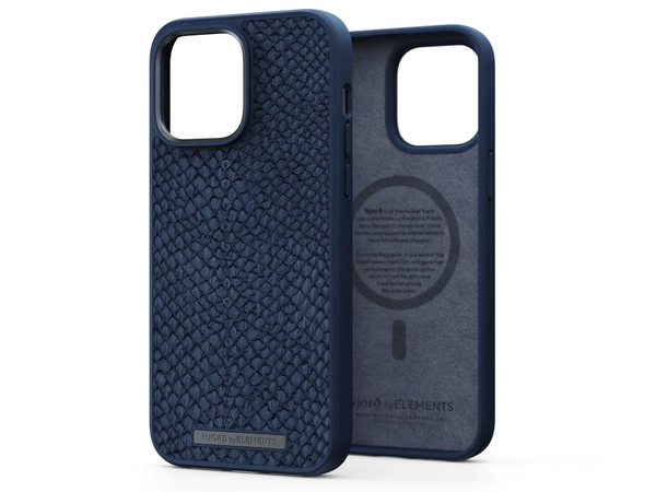 Чехол для iPhone 14 Pro Max Njord Salmon Leather MagSafe Case Blue (NA44SL01)