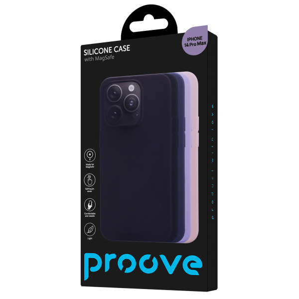 Чохол для iPhone 14 Pro Proove Silicone Case with Magnetic Ring (Lilac) PCSMIP14021