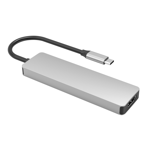 Хаб Proove Iron Link 5in1 (2xType-C + 2xUSB3.0 + HDMI) Silver (HBIL00222024)