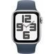 Apple Watch SE 2 44mm Silver Aluminum Case with Storm Blue Sport Band S/M (MREC3) UA