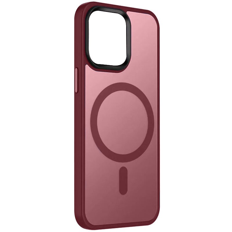 Чехол для iPhone 15 Pro Metal Buttons with MagSafe Colorful (Bordo)