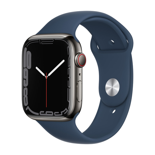 USED Apple Watch Series 7 GPS + LTE 45mm Graphite Stainless Steel Case with Abyss Blue Sport Band (MKL23)