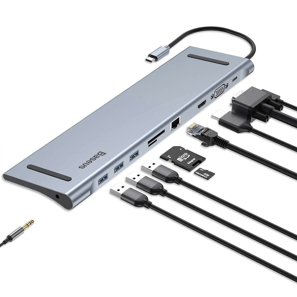 USB Hub Baseus Enjoyment Series Type-C Notebook HUB Adapter ( Grey ) CATSX-F0G Space Gray (005871)