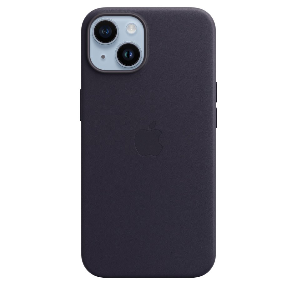 Чохол для iPhone 14 Apple Leather Case with MagSafe - Ink (MPP63) UA