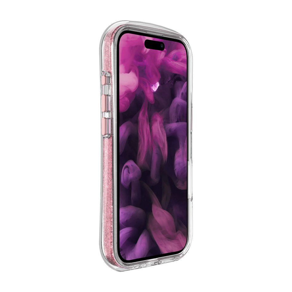 Чехол для iPhone 16 LAUT AERO SPARKLE з MagSafe, Прозорий/рожевий (L_IP24A_AS_P)