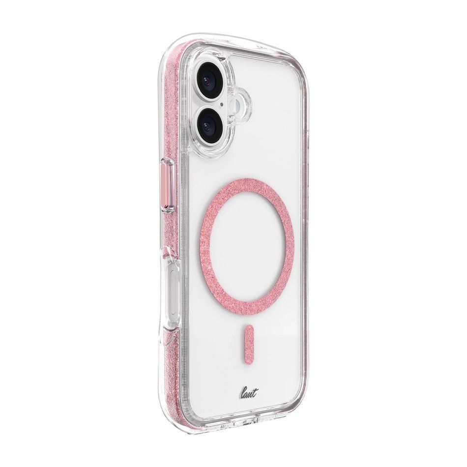 Чехол для iPhone 16 LAUT AERO SPARKLE з MagSafe, Прозорий/рожевий (L_IP24A_AS_P)