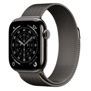 Apple Watch Series 11 GPS + Cellular 46mm Slate Tit. Case w. Slate Milanese Loop - S/M (MFD34)