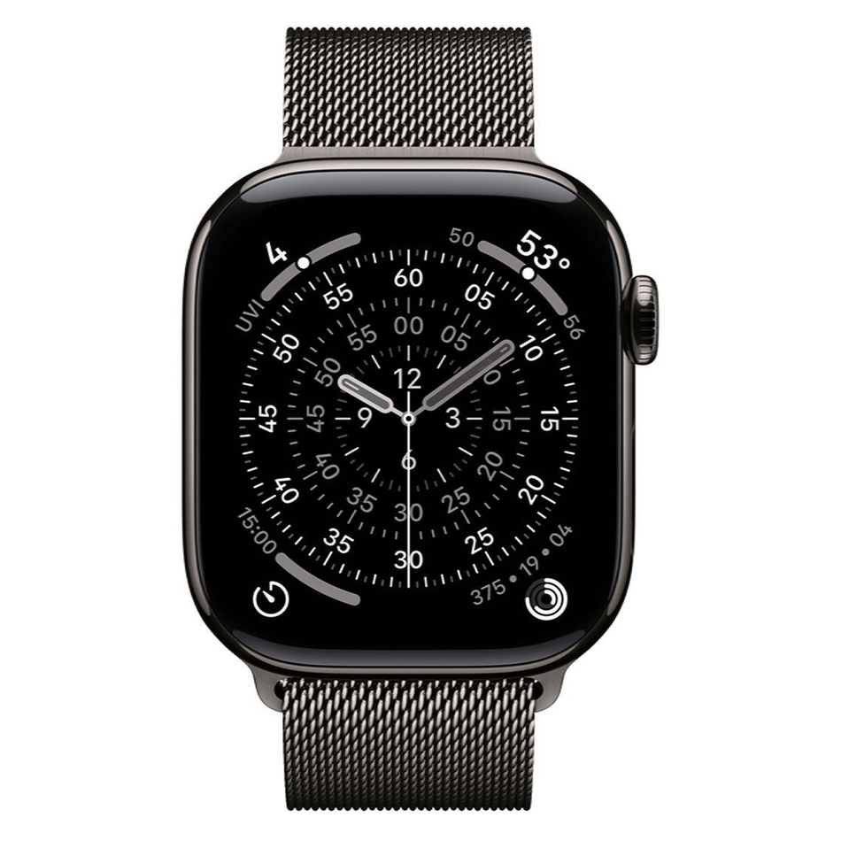 Apple Watch Series 11 GPS + Cellular 46mm Slate Tit. Case w. Slate Milanese Loop - S/M (MFD34)