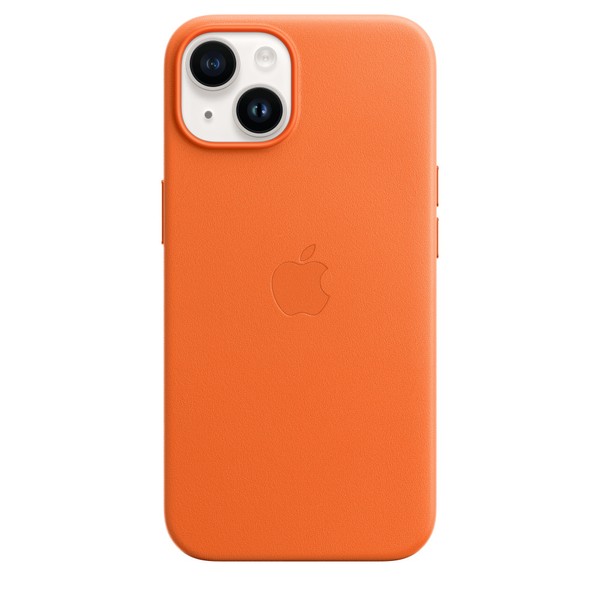 Чохол для iPhone 14 Apple Leather Case with MagSafe - Orange (MPP83) UA