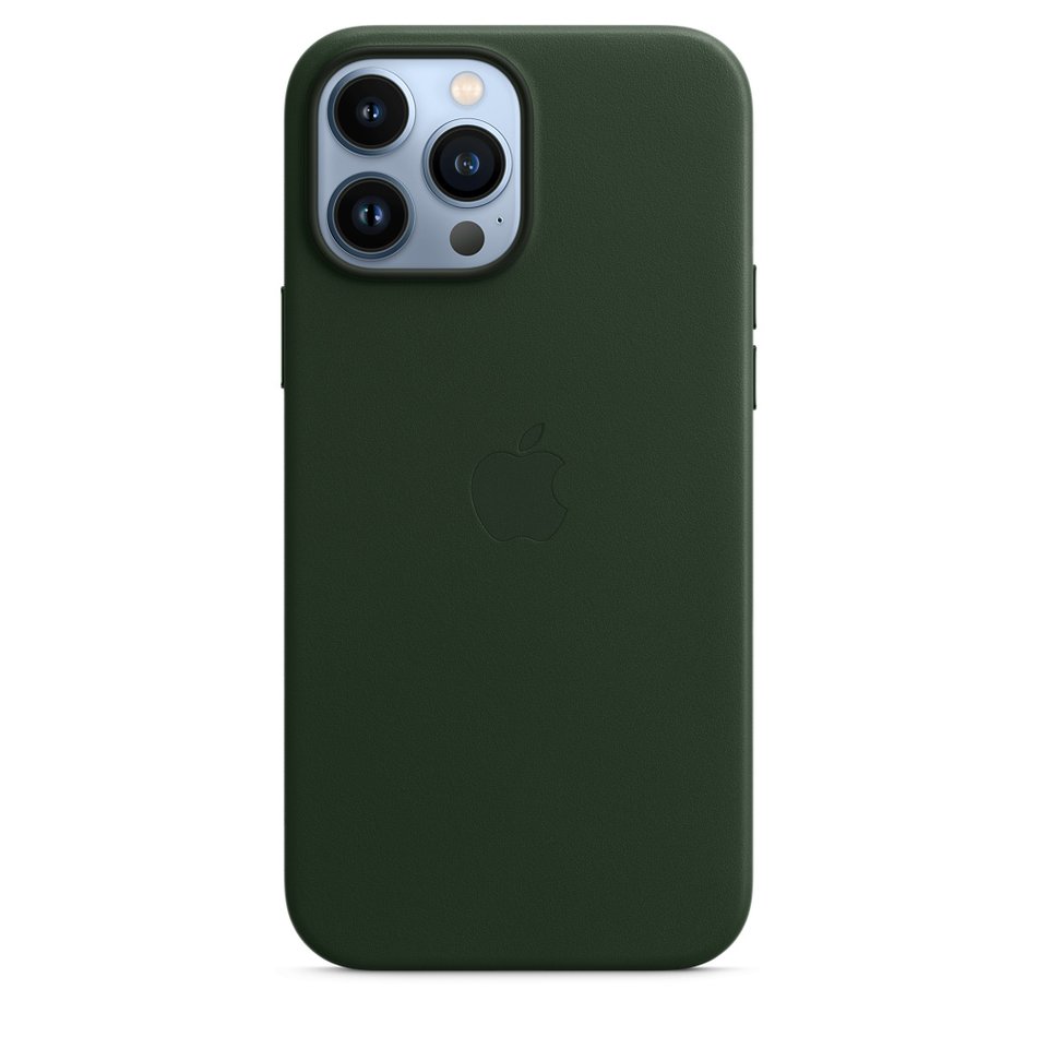 Чехол для iPhone 13 Pro Max Apple Leather Case with Magsafe (Sequoia Green) MM1Q3 UA
