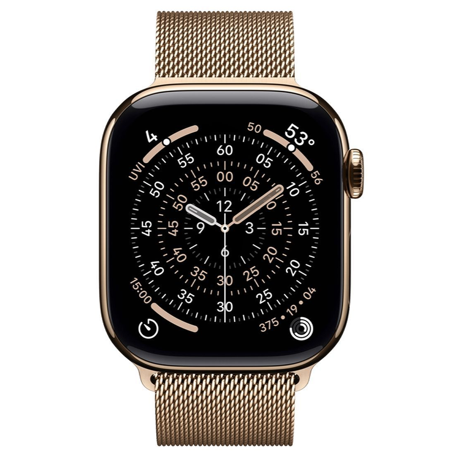Apple Watch Series 11 GPS + Cellular 42mm Gold Tit. Case w. Gold Milanese Loop (MF8Y4)
