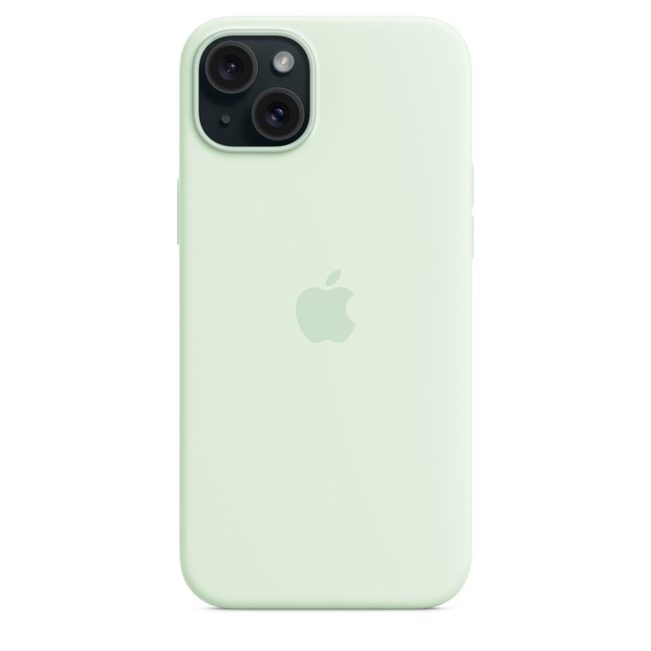 Чохол для iPhone 15 Plus Apple Silicone Case with MagSafe - Soft Mint (MWNG3)