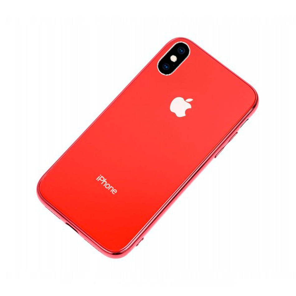 Чохол для iPhone Xs MAX Ycaden Glass Case ( Red )