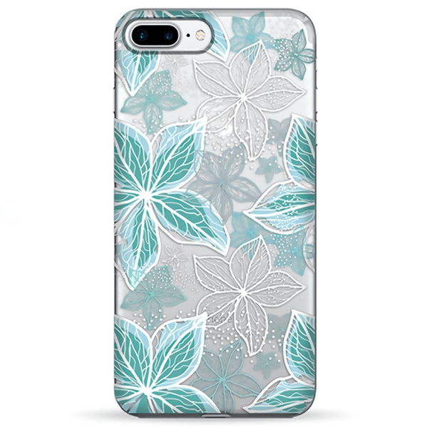 Чехол iPhone 7+ / 8+ PUMP Transparency Case ( Blue Flowers )
