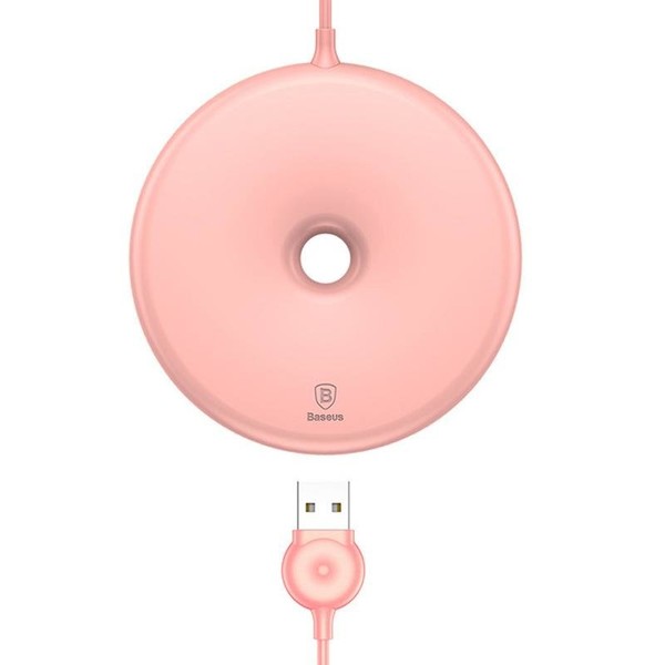 Бездротовий ЗП Baseus Donut Wireless Charger ( Black ) Pink (001508)