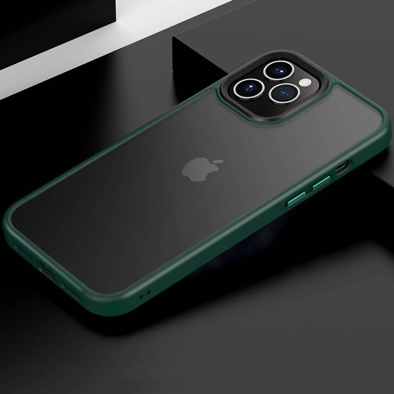 Чохол для iPhone 12/12 Pro Metal Buttons ( Dark Green )