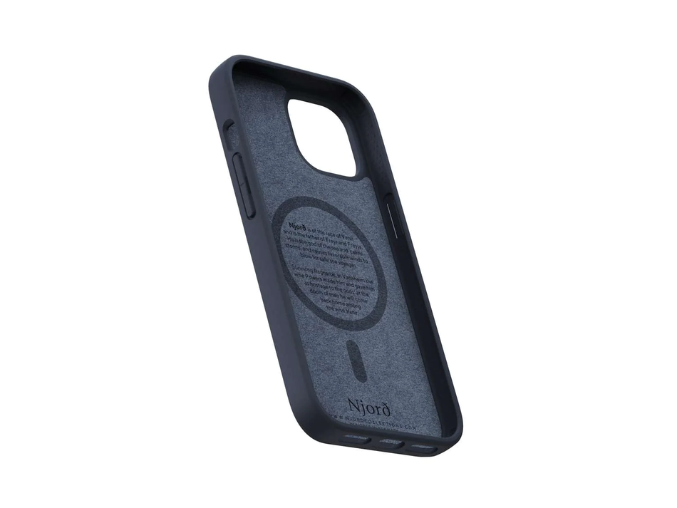 Чехол для iPhone 15 Njord Salmon Leather MagSafe Case Black (NA51SL00)