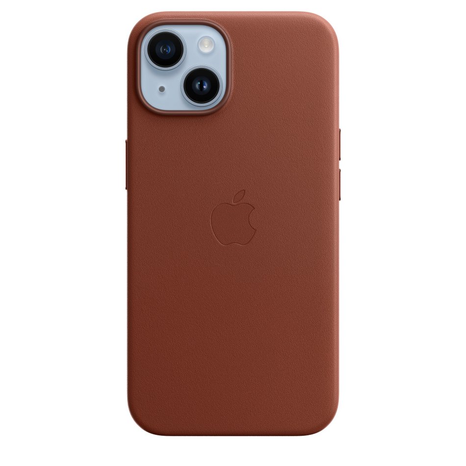 Чехол для iPhone 14 Apple Leather Case with MagSafe - Umber (MPP73) UA
