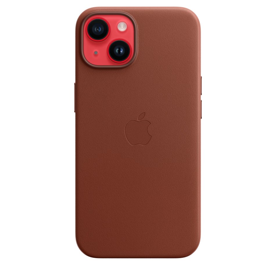 Чохол для iPhone 14 Apple Leather Case with MagSafe - Umber (MPP73) UA