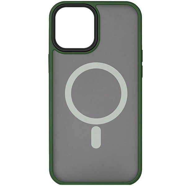 Чехол для iPhone 15 Pro Max Metal Buttons with MagSafe (Green)