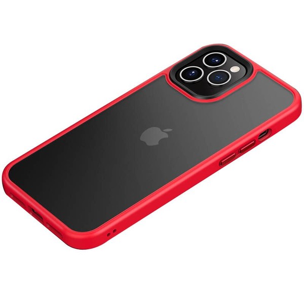 Чехол для iPhone 12/12 Pro Metal Buttons ( Red )