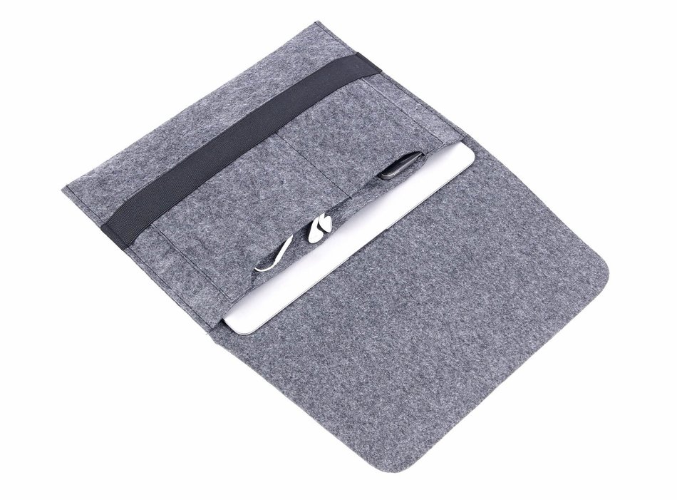 Темный войлочный чехол-конверт Gmakin для Macbook Air 13,3 и Pro 13,3 горизонтальный (GM14)