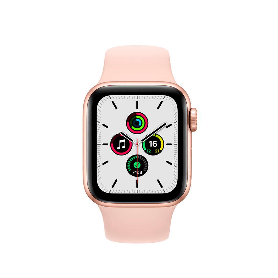 Apple Watch SE GPS + Cellular 40mm Gold Aluminum Case with Pink Sand Sport Band (MYEA2, MYEH2)