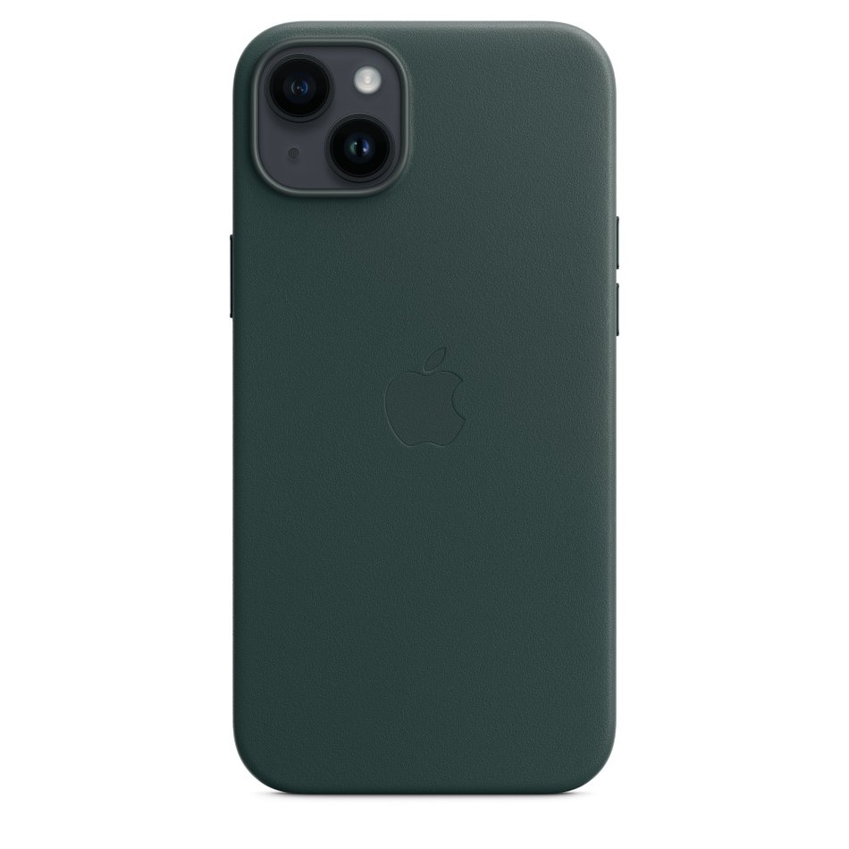 Чохол для iPhone 14 Plus Apple Leather Case with MagSafe - Forest Green (MPPA3) UA