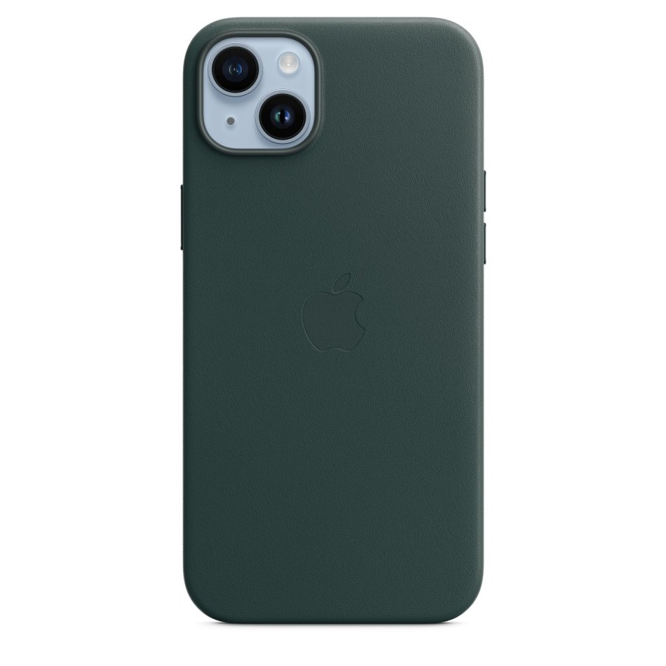 Чохол для iPhone 14 Plus Apple Leather Case with MagSafe - Forest Green (MPPA3) UA