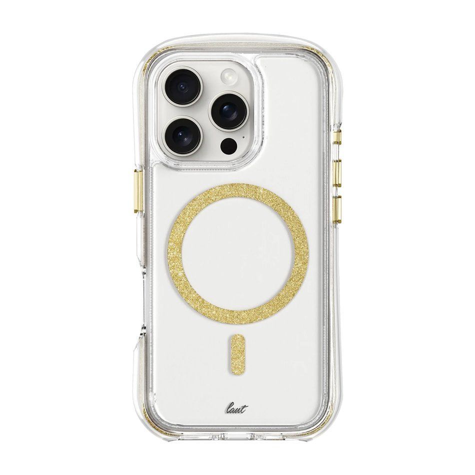 Чохол для iPhone 16 Pro LAUT AERO SPARKLE з MagSafe, Прозорий/золотий (L_IP24B_AS_GD)