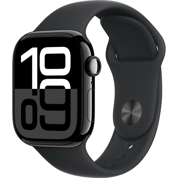 Apple Watch Series 10 GPS 42mm Jet Black Alu. Case w. Black Sport Band - S/M (MWWE3)