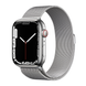 USED Apple Watch Series 7 GPS + LTE 45mm Silver Stainless Steel Case with Silver Milanese Loop (MKJE3, MKJW3)