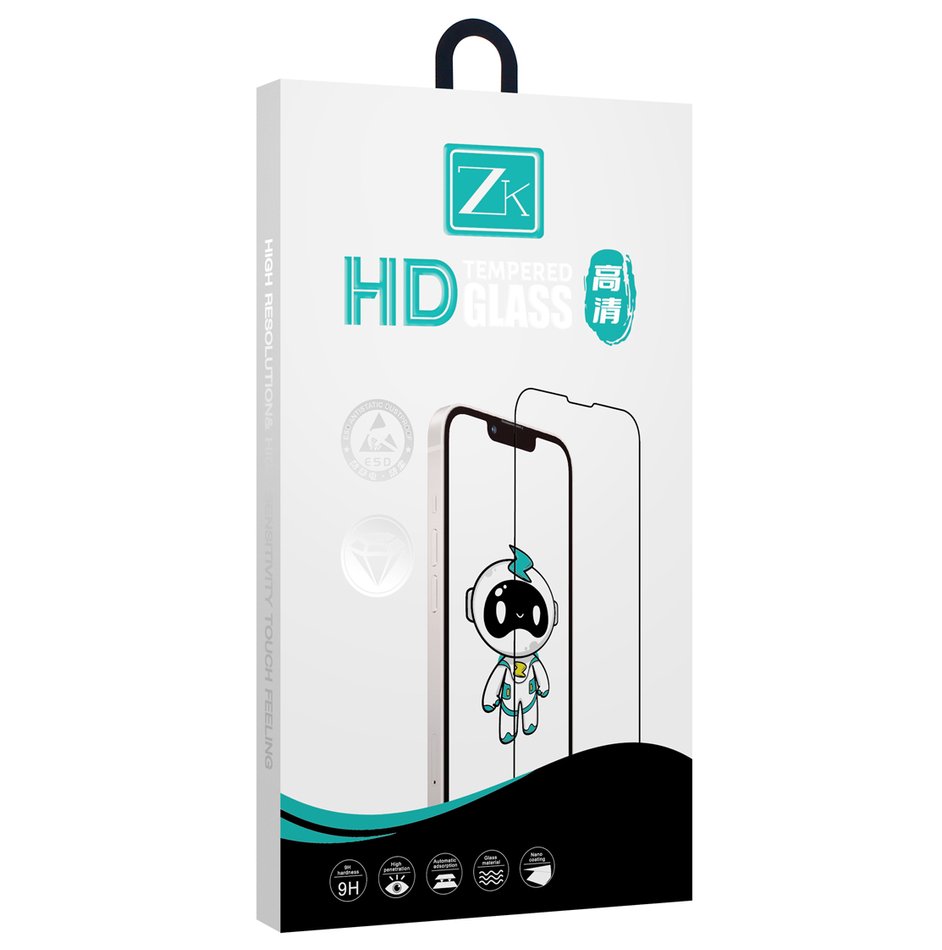 Защитное стекло для iPhone 15 Pro Max ZK 2.5D Ultra Thin 0.15mm Mesh + Anti Static ( Black )