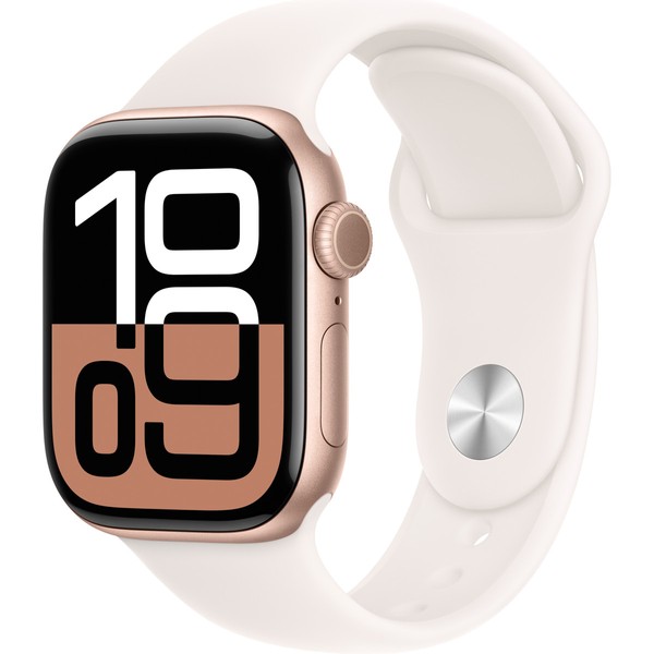 Apple Watch Series 10 GPS 42mm Rose Gold Alu. Case w. Light Blush Sport Band - M/L (MWWJ3)