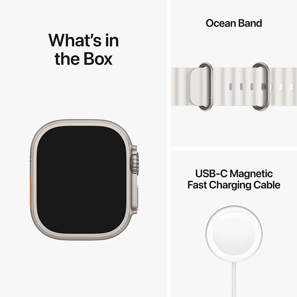 Б/У Apple Watch Ultra GPS + LTE 49mm Titanium Case with White Ocean Band (MNHF3, MNH83)