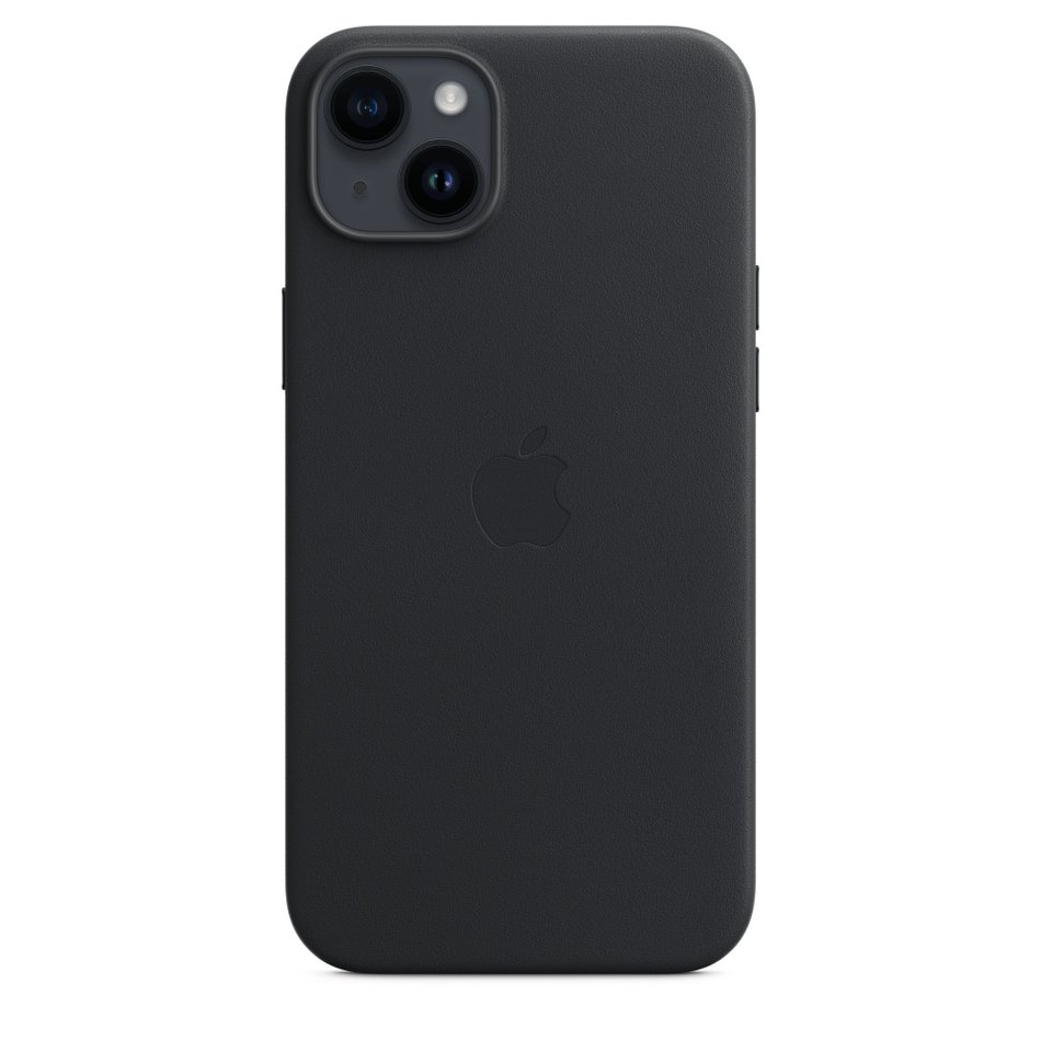 Чехол для iPhone 14 Plus Apple Leather Case with MagSafe - Midnight (MPP93) UA