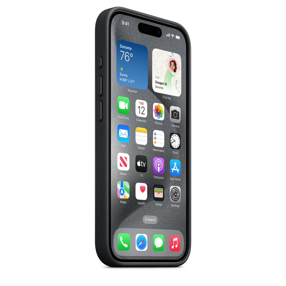 Чохол для iPhone 15 Pro Apple FineWoven Case with MagSafe - Black (MT4H3)